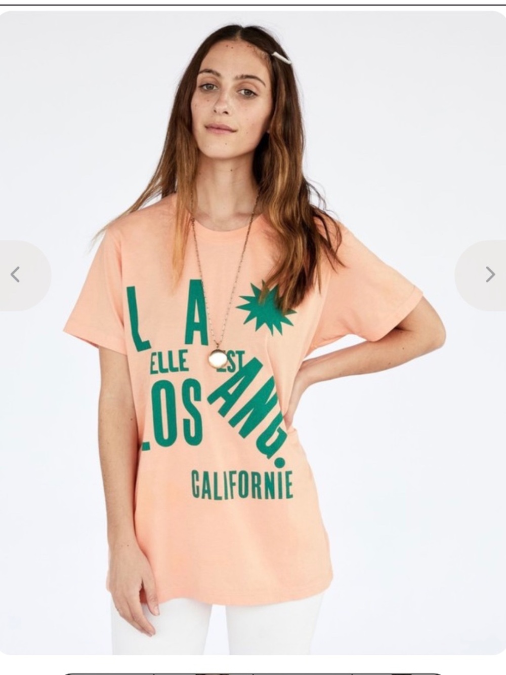 Clare V Tee Shirt in Coral Size L